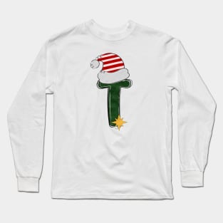 Letter T - Christmas Letter Long Sleeve T-Shirt